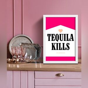 Tequila vintage inspired recipe paperboard print